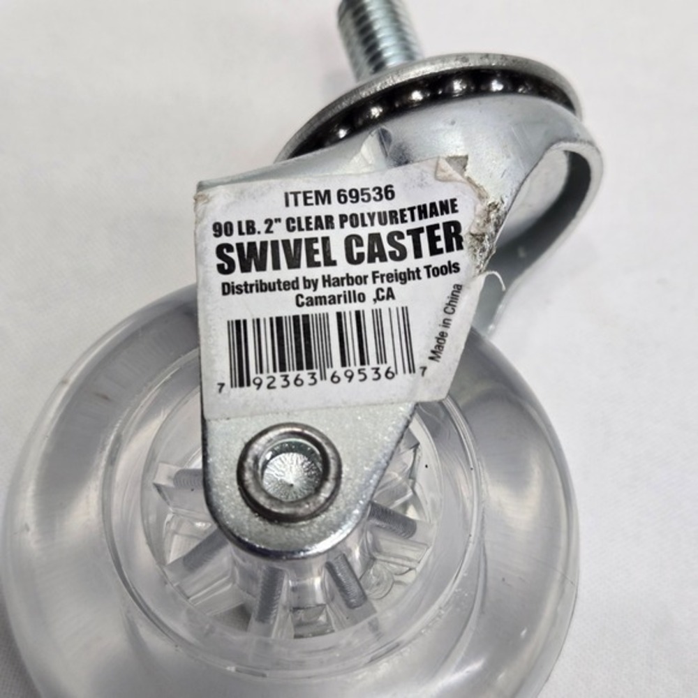 Harbor Freight 2 Inch Clear Swivel Casters 90 lb 69536 (Set of 8)